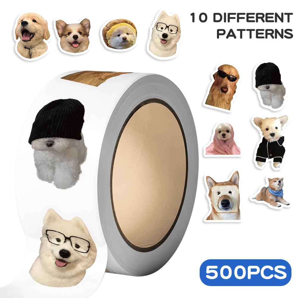 Motorcycle Gear Dogs - 500 шт., наклейки в рулоне с